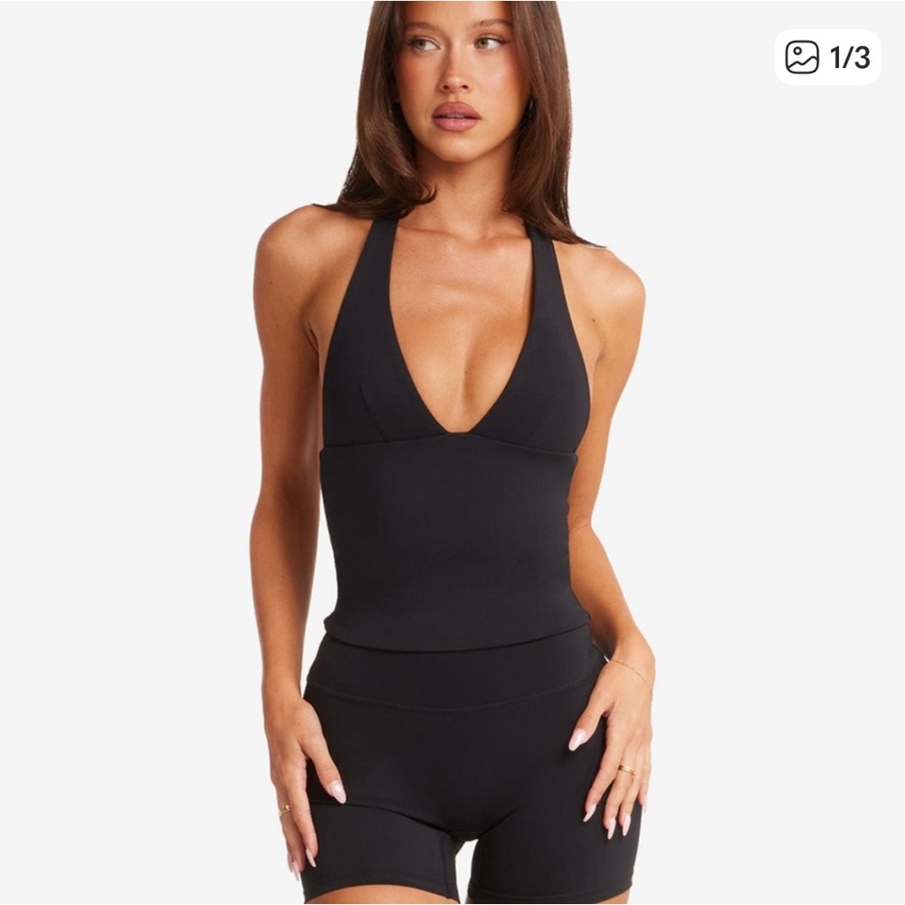 Crop Shop Boutique Black Halter Bodysuit